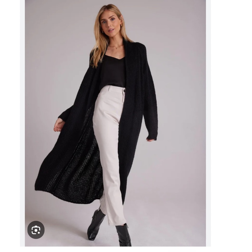 C&S from Bella Dahl - rib knit long cardigan in black